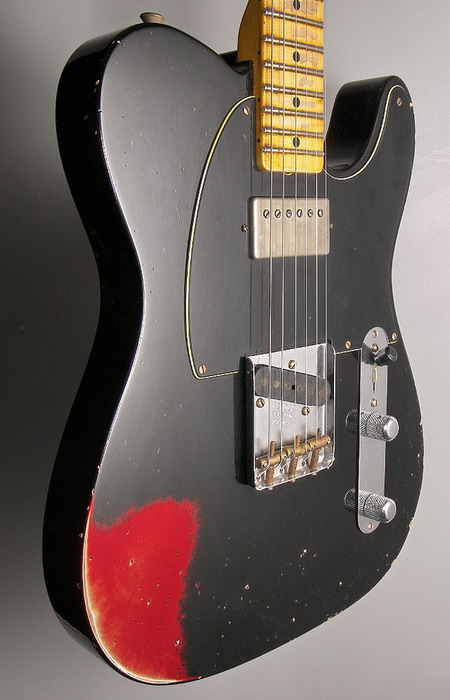 SOLD C.SHOP SPECIAL EDITION 52 HS TELECASTER BLACK OVER CANDY APPLE RED